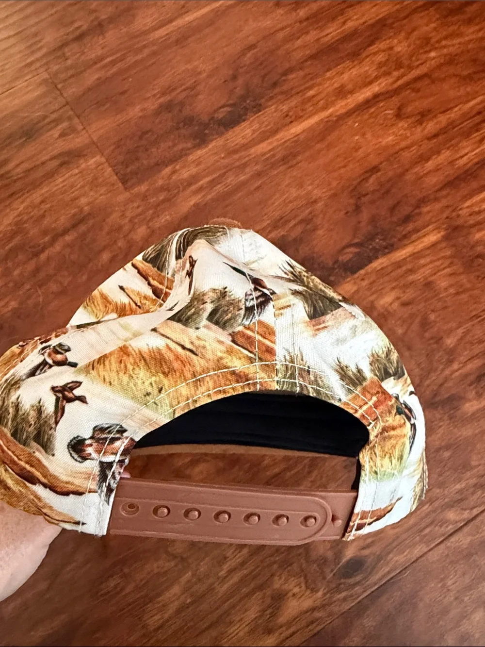 Brother Kids Duck-Scene Cap in Brown and Cream